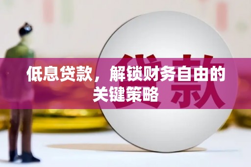 大庆低息贷款，解锁财务自由的关键策略