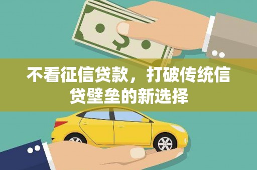 大庆不看征信贷款，打破传统信贷壁垒的新选择