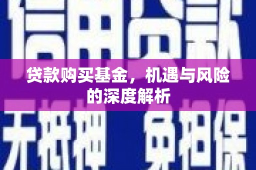大庆贷款购买基金，机遇与风险的深度解析