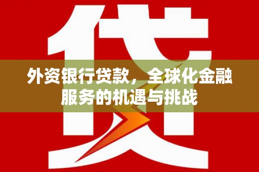 大庆外资银行贷款，全球化金融服务的机遇与挑战