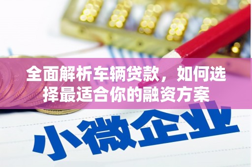 大庆全面解析车辆贷款，如何选择最适合你的融资方案