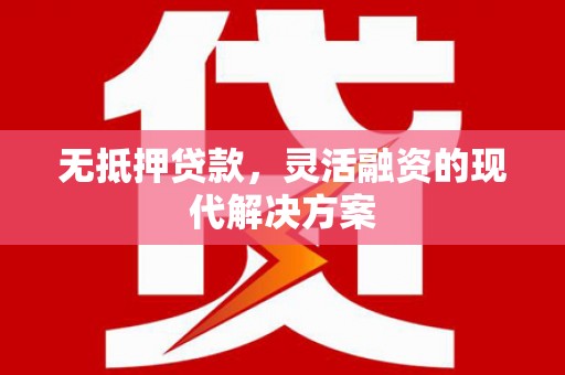 大庆无抵押贷款，灵活融资的现代解决方案